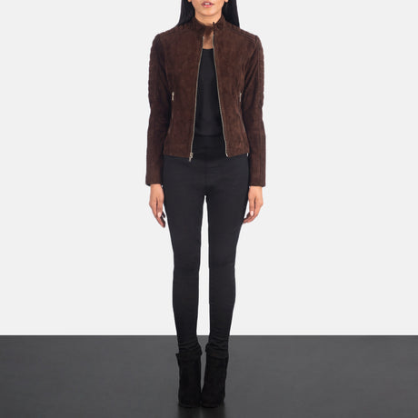 women's chocolate brown suede jacket