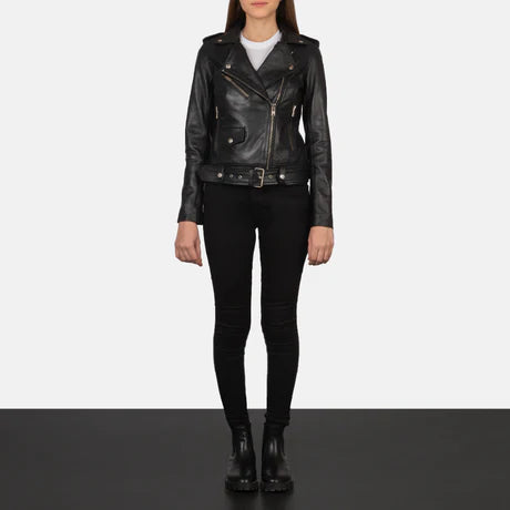 Alison Brown Leather Biker Jacket