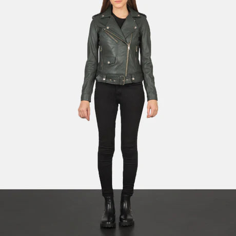 Alison Brown Leather Biker Jacket