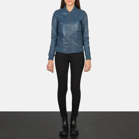 Bliss Black Leather Bomber Jacket