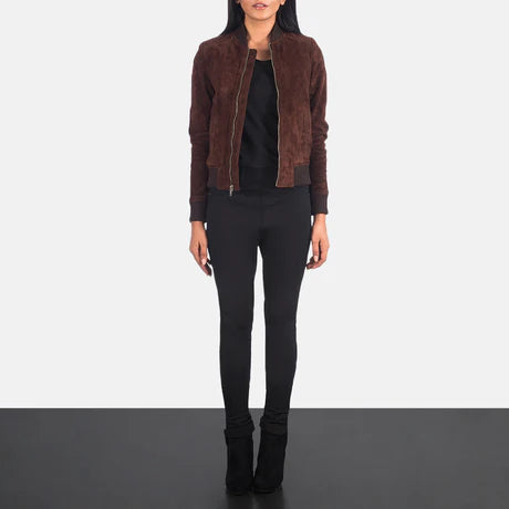 Bliss Black Leather Bomber Jacket