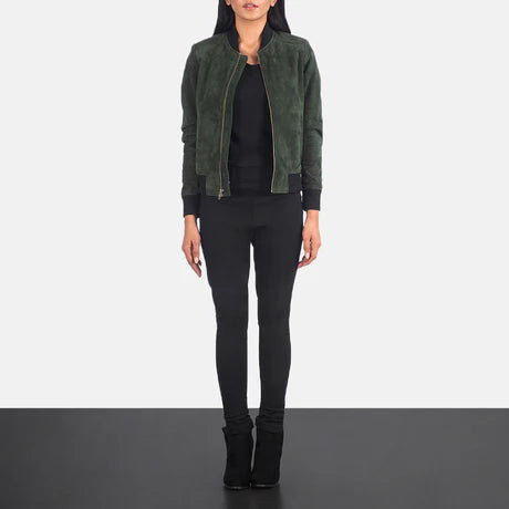 Bliss Black Leather Bomber Jacket