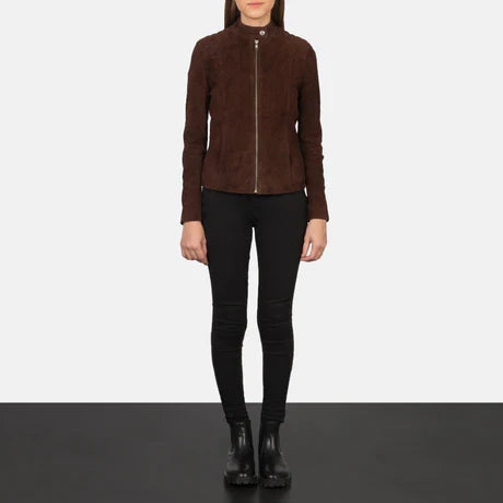 Women's Black Genuine Leather Cafe Racer Jacket