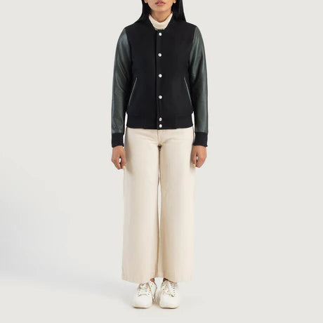 Savant Black & White Hybrid Varsity Jacket