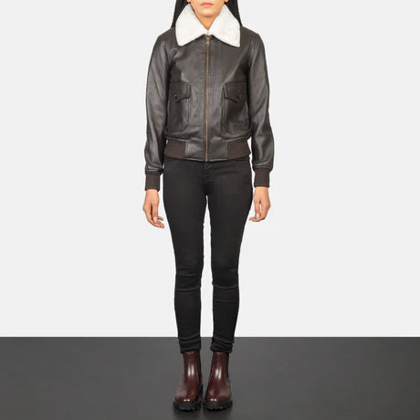 Stella G-1 Black Leather Bomber Jacket