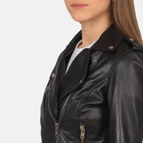Alison Brown Leather Biker Jacket
