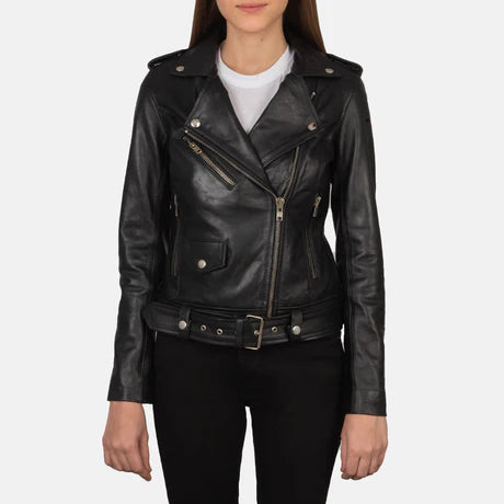 Alison Brown Leather Biker Jacket