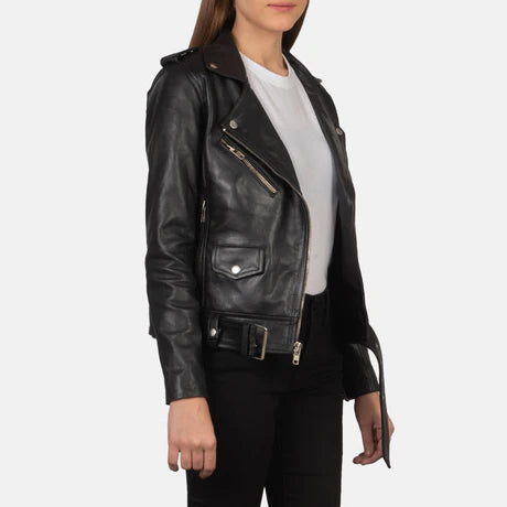 Alison Brown Leather Biker Jacket