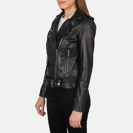 Alison Brown Leather Biker Jacket
