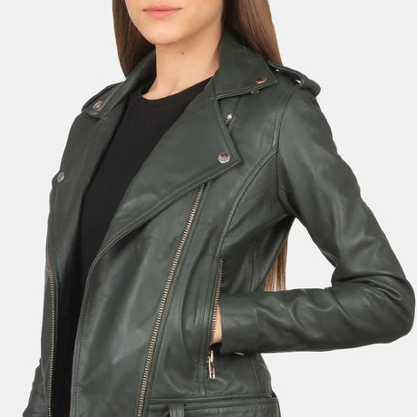 Alison Brown Leather Biker Jacket