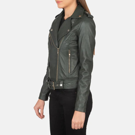 Alison Brown Leather Biker Jacket
