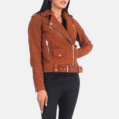 Alison Brown Leather Biker Jacket