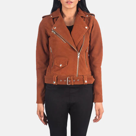 Alison Brown Leather Biker Jacket