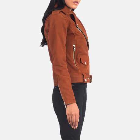 Alison Brown Leather Biker Jacket
