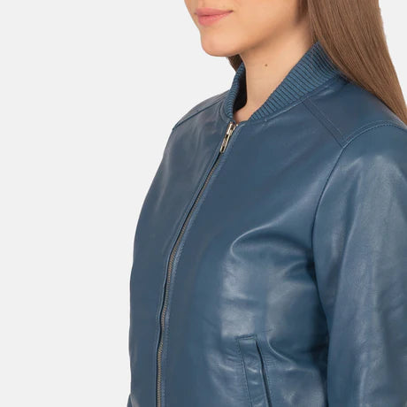 Bliss Black Leather Bomber Jacket