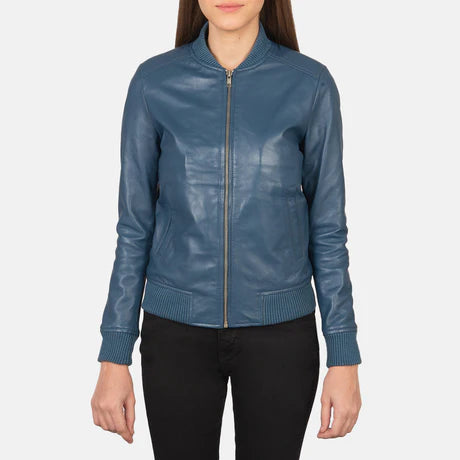 Bliss Black Leather Bomber Jacket