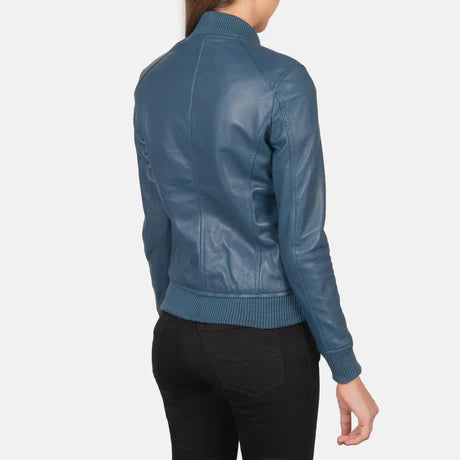 Bliss Black Leather Bomber Jacket