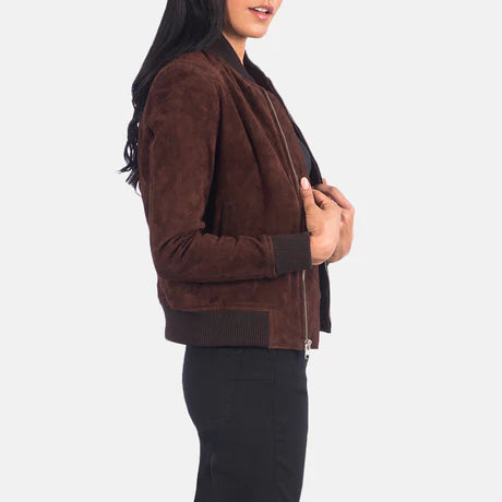 Bliss Black Leather Bomber Jacket