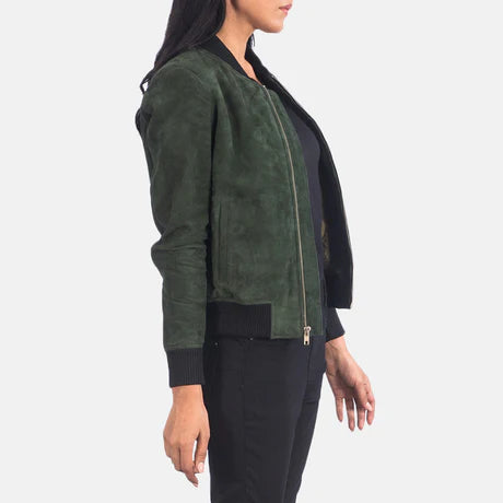 Bliss Black Leather Bomber Jacket