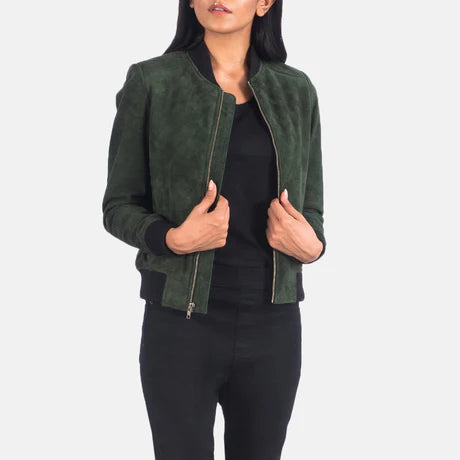 Bliss Black Leather Bomber Jacket