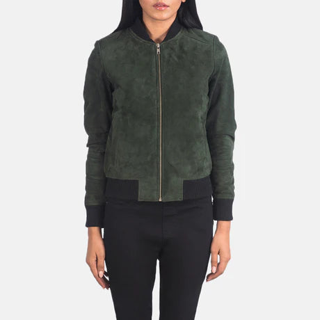 Bliss Black Leather Bomber Jacket