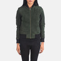 Bliss Black Leather Bomber Jacket