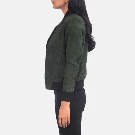 Bliss Black Leather Bomber Jacket