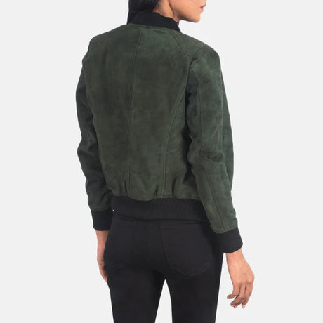 Bliss Black Leather Bomber Jacket