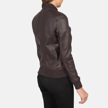 Bliss Black Leather Bomber Jacket