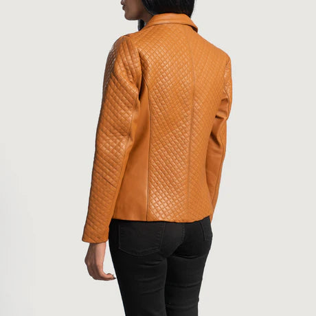 Cora Quilted Black Leather Blazer