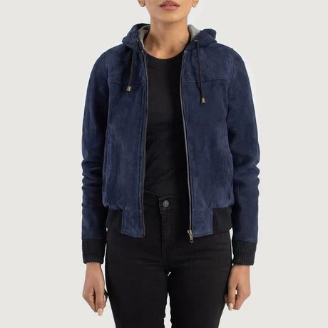 blue suede jacket