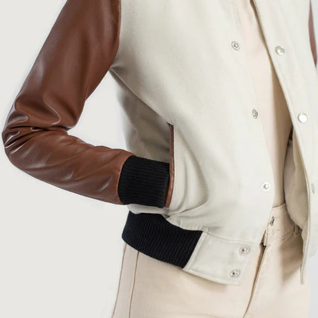 Savant Black & White Hybrid Varsity Jacket