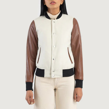 Savant Black & White Hybrid Varsity Jacket