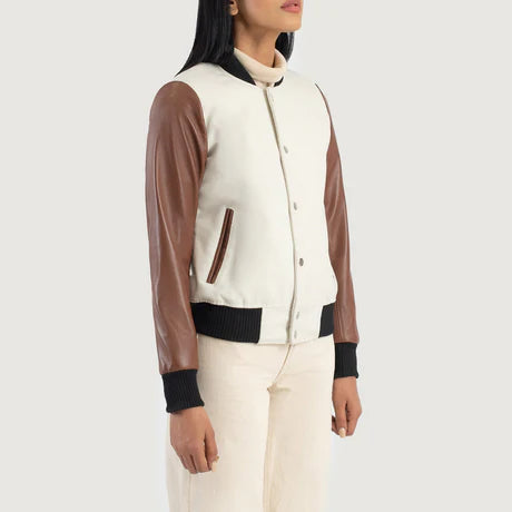 Savant Black & White Hybrid Varsity Jacket