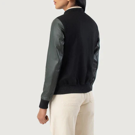 women's black bomber jacket