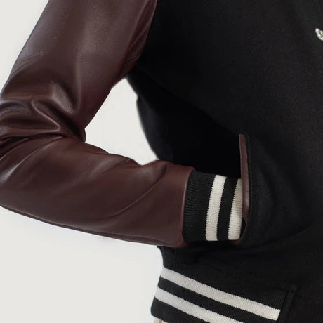 Savant Black & White Hybrid Varsity Jacket