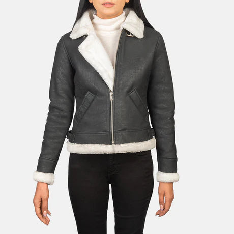 black aviator jacket women