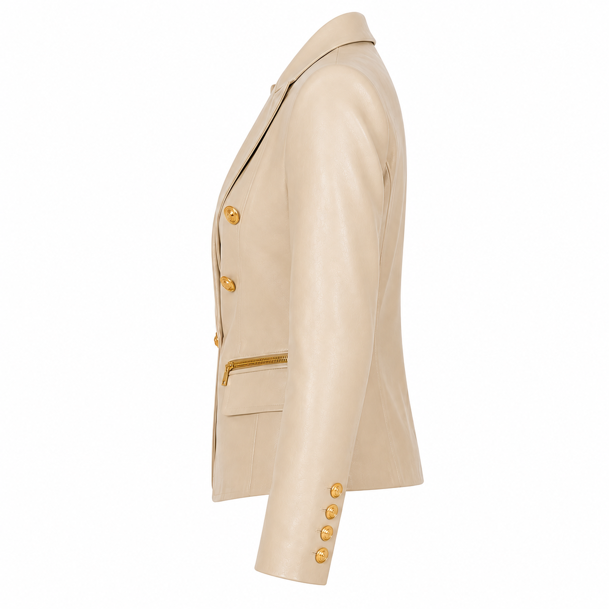 L'AGENCE Ottilie Leather Blazer in Black