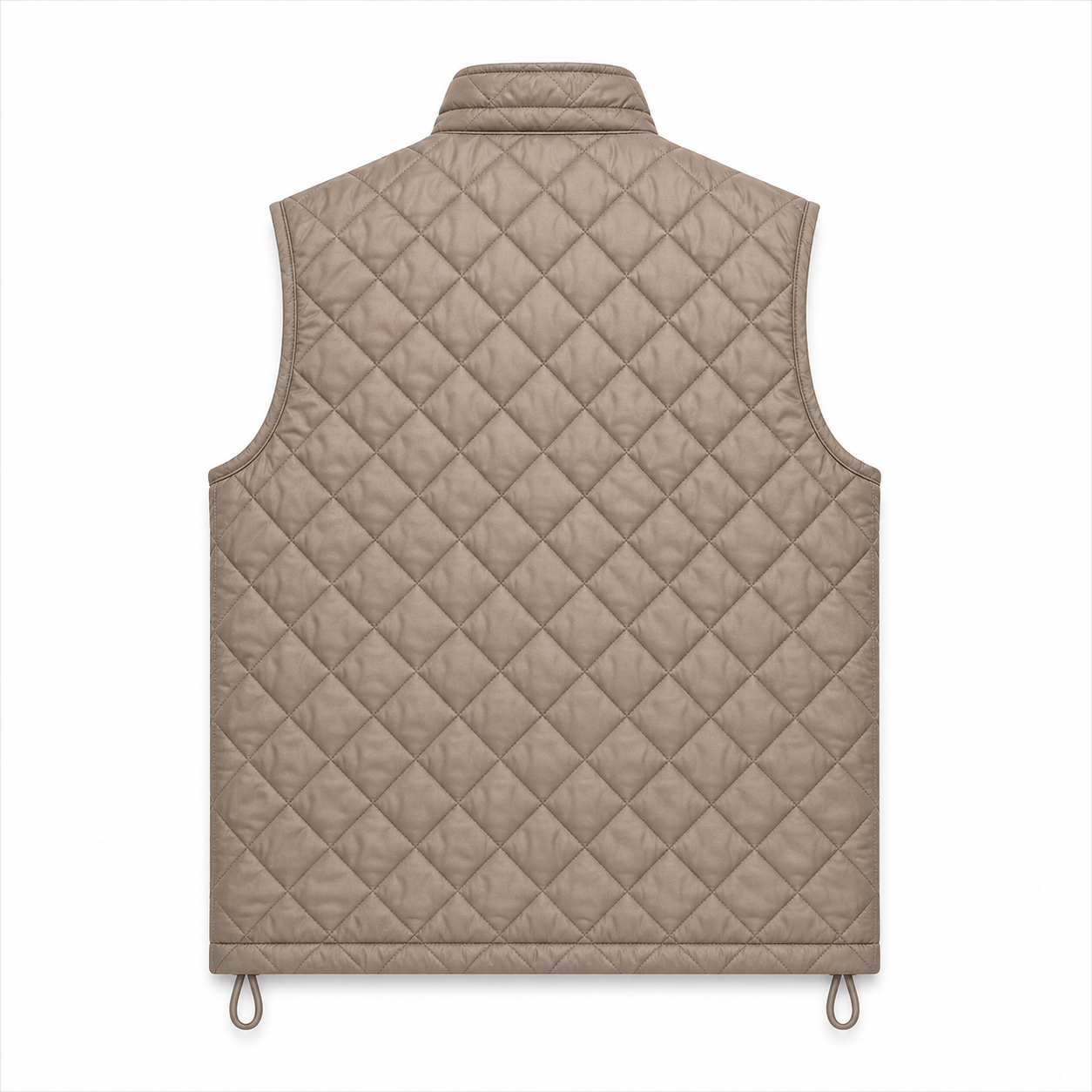 Men's cream or off-white diamond-quilted vest