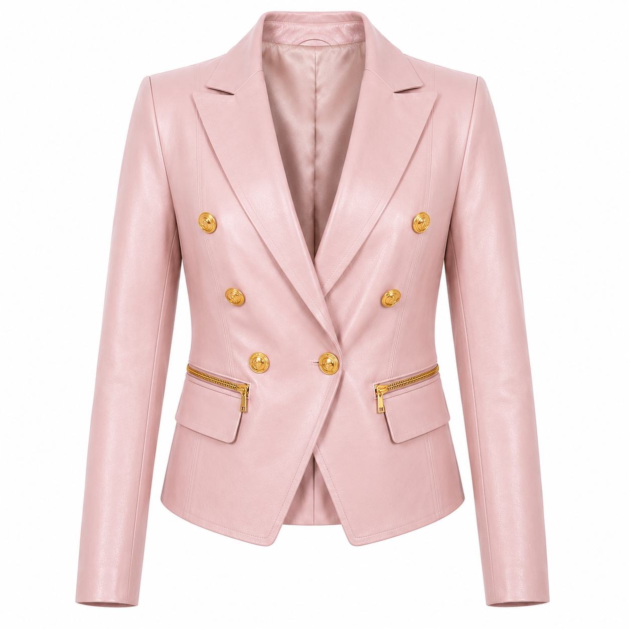 L'AGENCE Ottilie Leather Blazer in Black