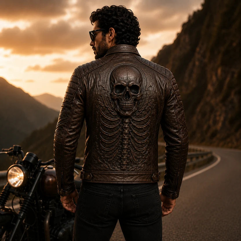 Men's Dark Brown Leather Jacket
