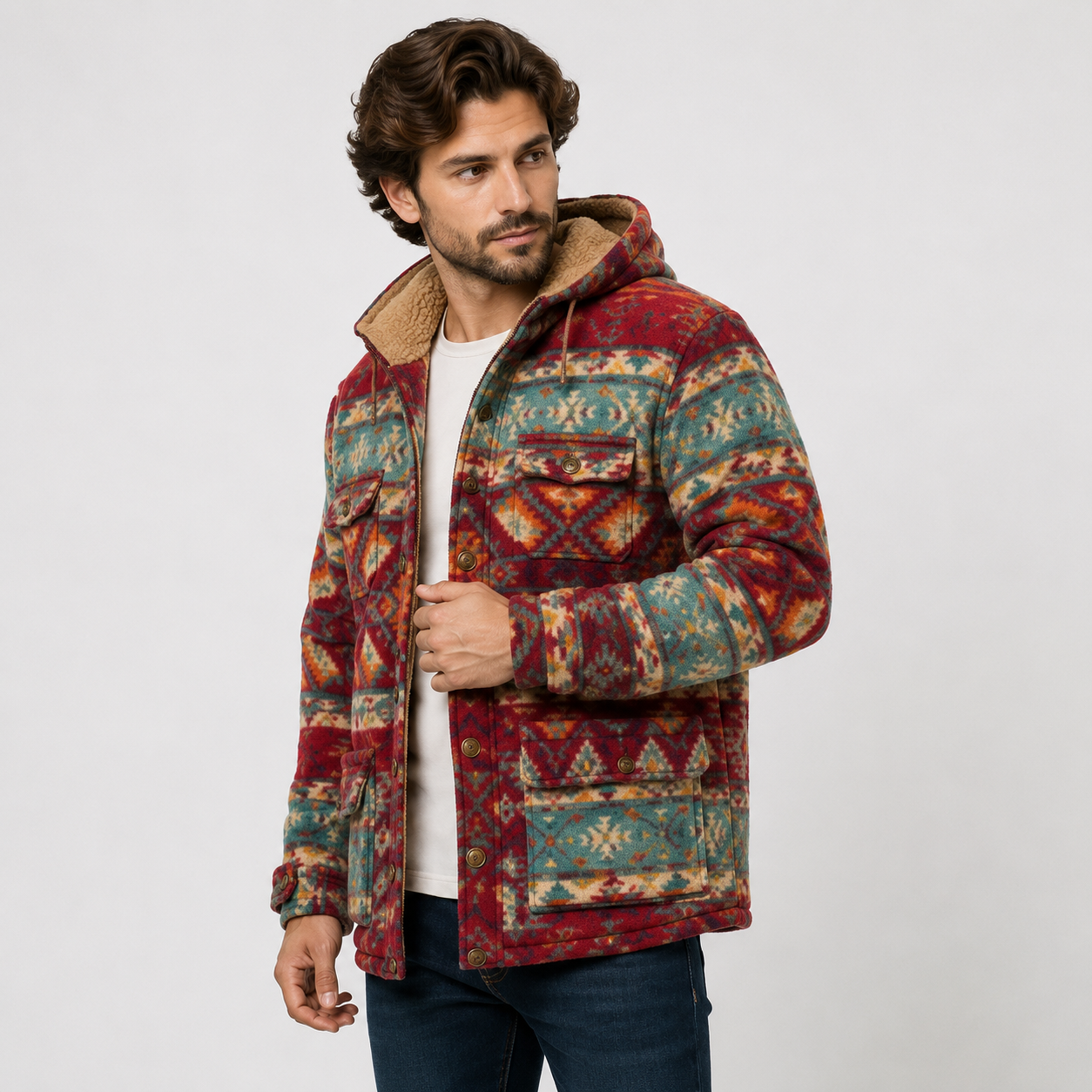 Men's Aztec Western Sherpa Jacket