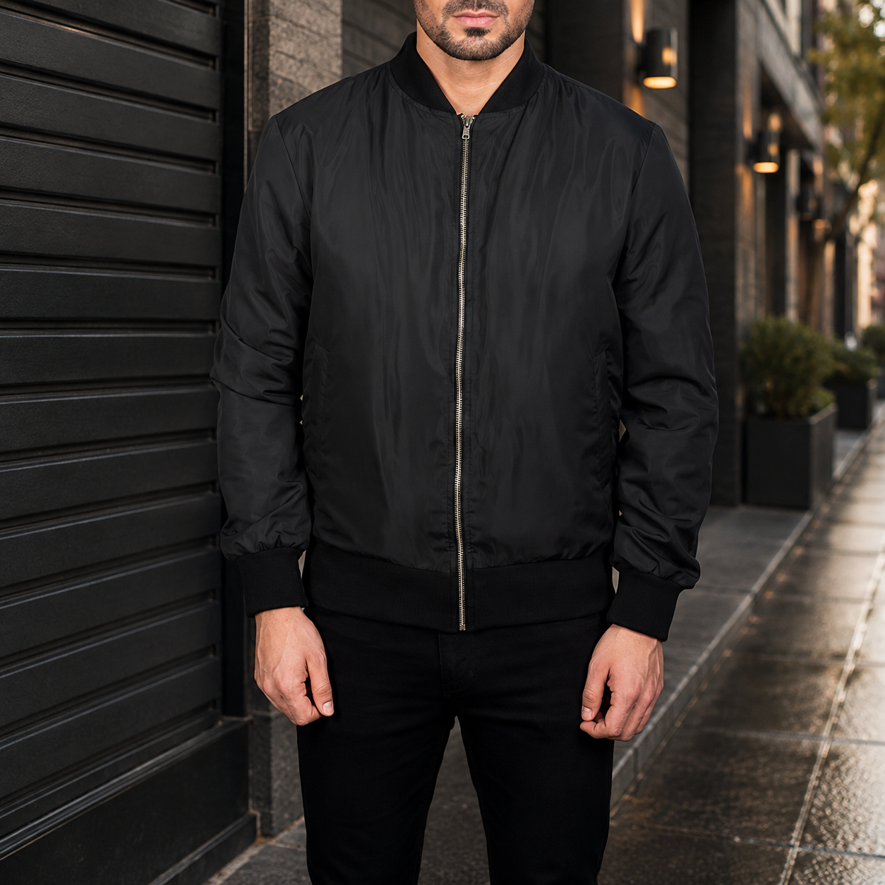 Zack Black Bomber Jacket