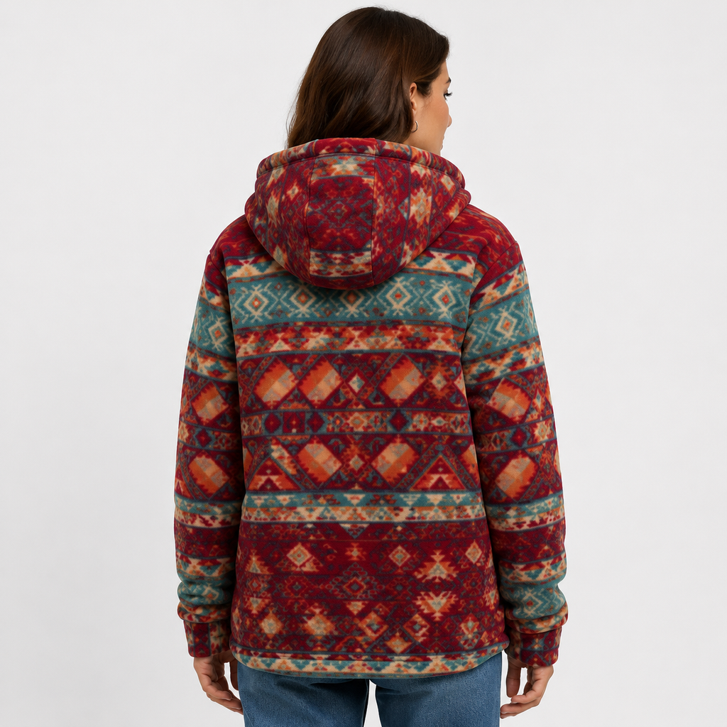 Women's Burgundy Sherpa Shacket