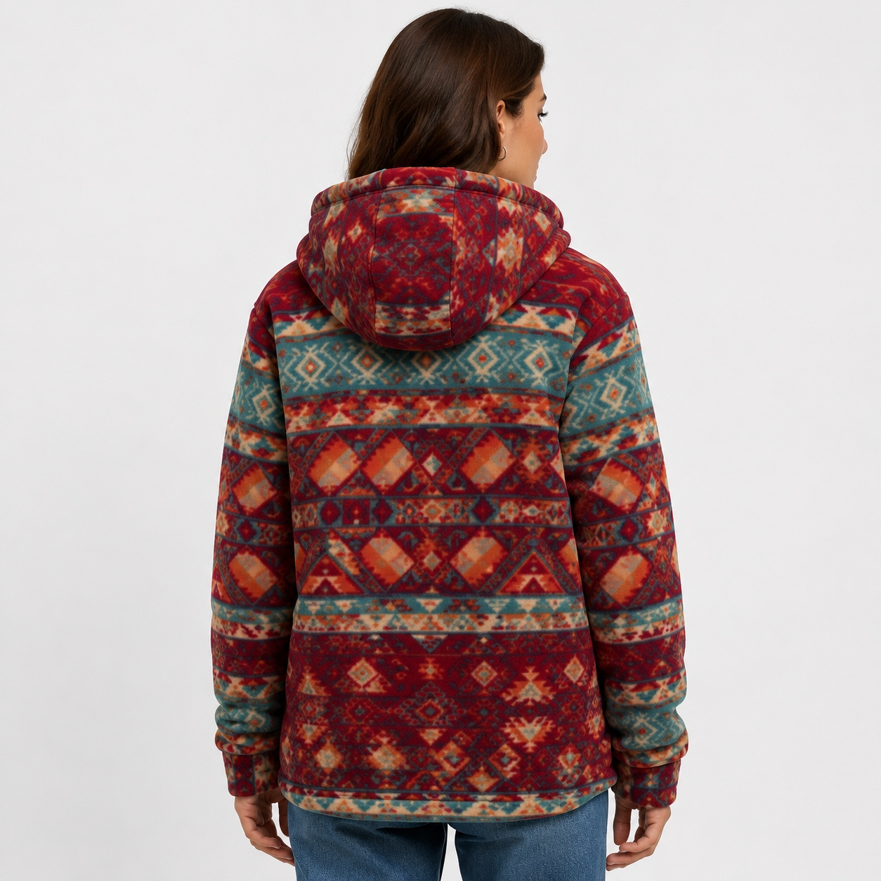 Women's Burgundy Sherpa Shacket