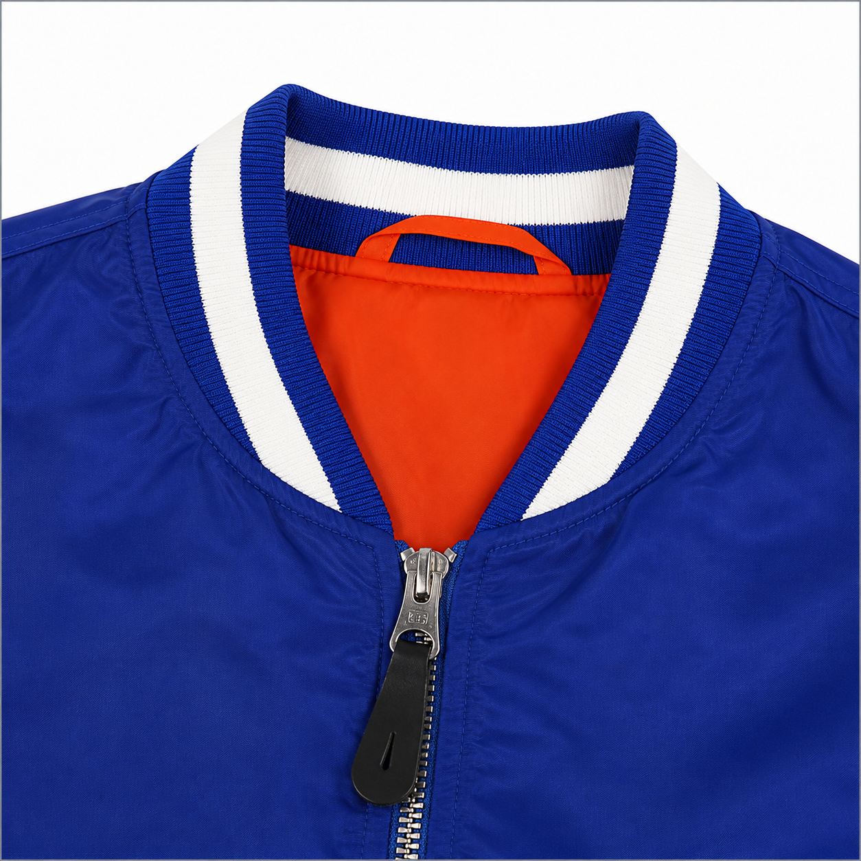 Blue New York Knicks NBA Satin Bomber Jacket with Patches and Logos