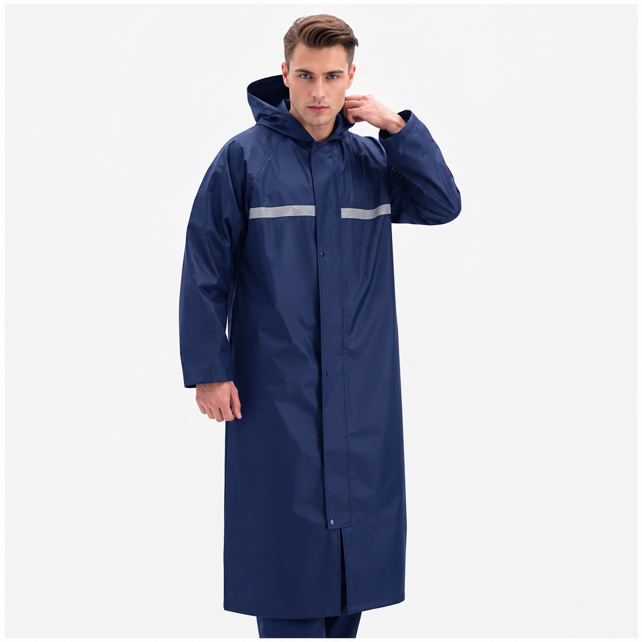 Men's Full-Length Hooded Raincoat