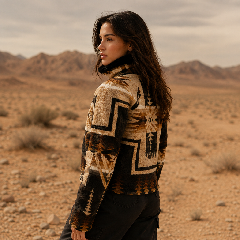 Women's Aztec Pattern Wool Jacket