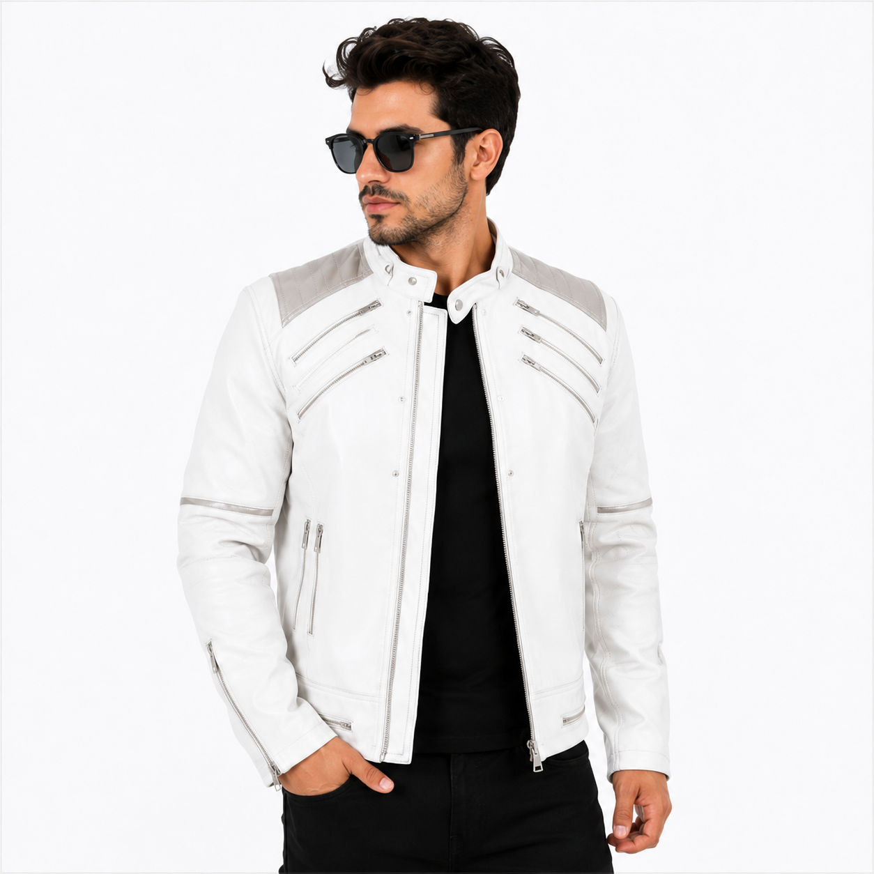 Michael Jackson Beat It WhiteLeather Jacket