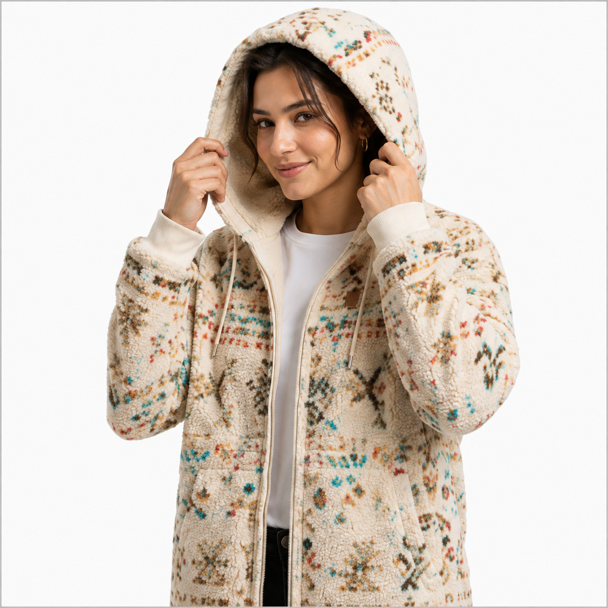 Women's Aztec Print Sherpa Jacket